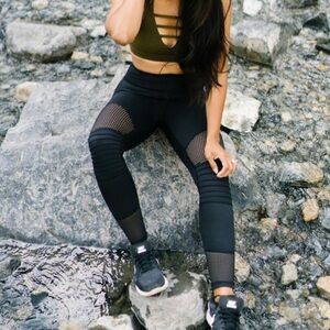 Zyia LNT HI-RISE 7/8 leggings black moto size 4